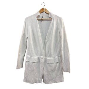 Belford Womens White Open Front Cardigan With Pockets S